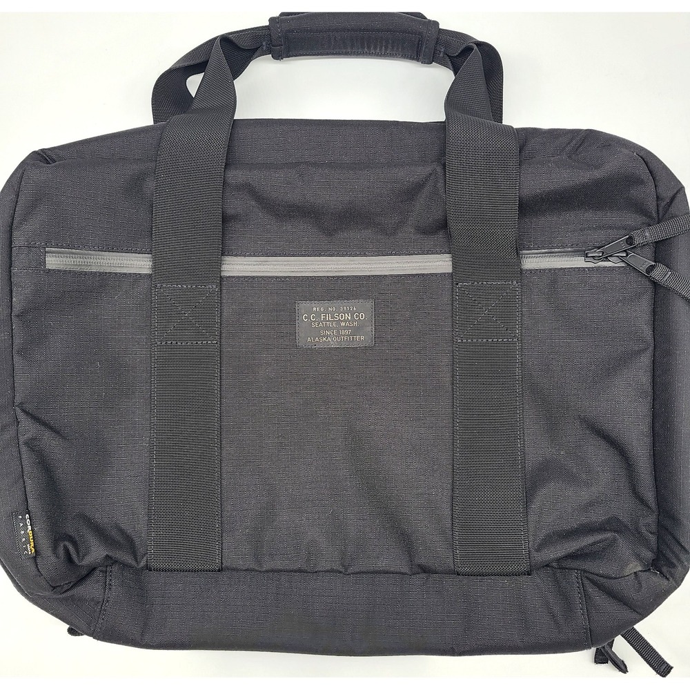 Filson Ripstop Waxed Nylon Pullman Bag 36L Black NWOT Travel Duffle Backpack 18"